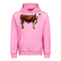 Fuchsia Pink hereford cow Urban Hoodie - LillyAllenDesigns