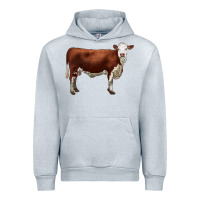 Heather Grey hereford cow Urban Hoodie - LillyAllenDesigns