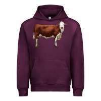 Mauve Wine hereford cow Urban Hoodie - LillyAllenDesigns