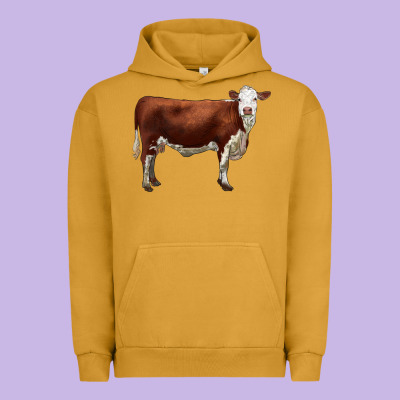 Hereford Cow Urban Hoodie Designed By Lillyallendesigns