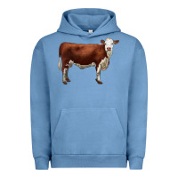 Pigment Pebble Blue hereford cow Urban Hoodie - LillyAllenDesigns