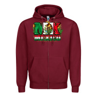 Burgundy MX Mexico Zipper Hoodie - FaDigitalArtStudio