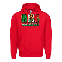 Red MX Mexico Zipper Hoodie - FaDigitalArtStudio