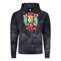 Cloud Black Floral Cow Vintage Hoodie - RanaPortraitStore