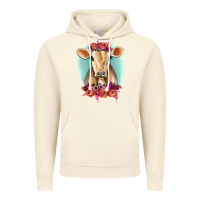 Vintage Artic Floral Cow Vintage Hoodie - RanaPortraitStore
