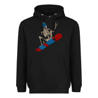 Black skeleton snowboard Heavyweight Hoodie - FaDigitalArtStudio