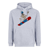 Heather Grey skeleton snowboard Heavyweight Hoodie - FaDigitalArtStudio