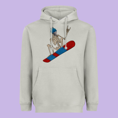 Skeleton Snowboard Heavyweight Hoodie Designed By Fadigitalartstudio