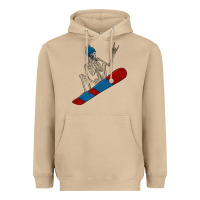 Mushroom skeleton snowboard Heavyweight Hoodie - FaDigitalArtStudio