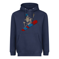 Navy skeleton snowboard Heavyweight Hoodie - FaDigitalArtStudio
