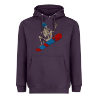 Plum skeleton snowboard Heavyweight Hoodie - FaDigitalArtStudio