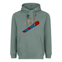 Sage skeleton snowboard Heavyweight Hoodie - FaDigitalArtStudio