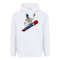 White skeleton snowboard Heavyweight Hoodie - FaDigitalArtStudio