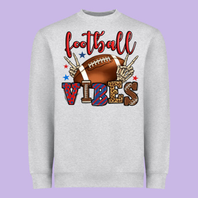 Football Vibes Red And Blue Heavyweight Sweatshirt Designed By Howdyjamesfarm