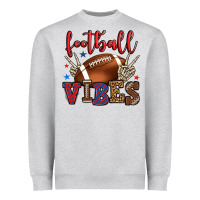 Heather Grey Football vibes red and blue Heavyweight Sweatshirt - HowdyJamesFarm
