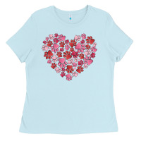 Baby Blue dog valentine Ladies Tee - MaliasSmallBusiness