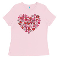 Bubblegum Pink dog valentine Ladies Tee - MaliasSmallBusiness