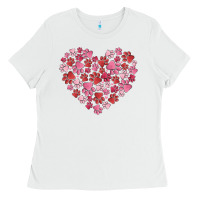 White dog valentine Ladies Tee - MaliasSmallBusiness
