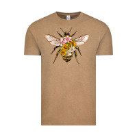 Vintage Coffee bee with flowers Vintage Tee - Artiststas