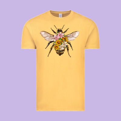 Bee With Flowers Vintage Tee Designed By Artiststas