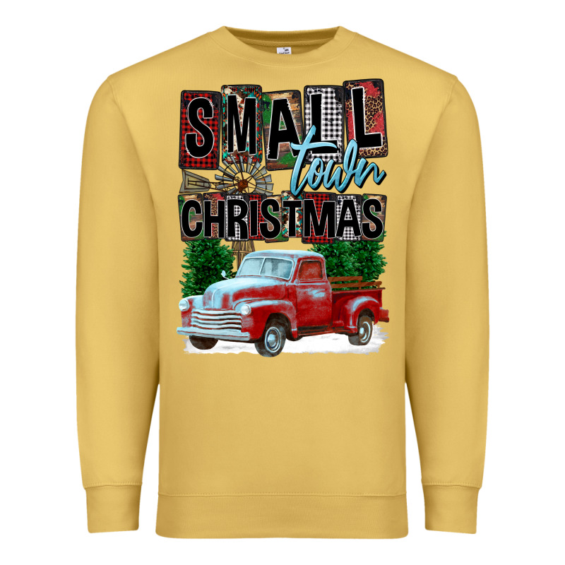 Small Town Christmas Premium Sweatshirt by FaDigitalArtStudio | Teevron