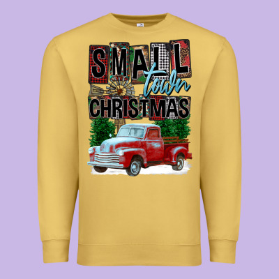 Small Town Christmas Premium Sweatshirt Designed By Fadigitalartstudio