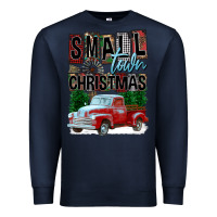 Navy Small Town Christmas Premium Sweatshirt - FaDigitalArtStudio