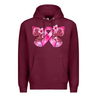 Burgundy Cancer butterfly Premium Hoodie - FaDigitalArtStudio