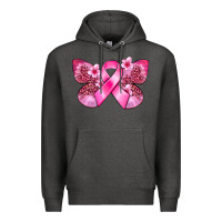 Charcoal Heather Cancer butterfly Premium Hoodie - FaDigitalArtStudio
