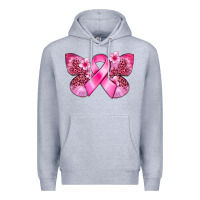 Heather Grey Cancer butterfly Premium Hoodie - FaDigitalArtStudio