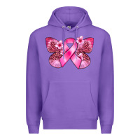 Purple Cancer butterfly Premium Hoodie - FaDigitalArtStudio