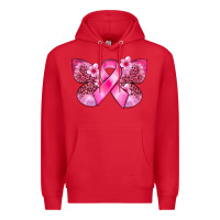 Red Cancer butterfly Premium Hoodie - FaDigitalArtStudio