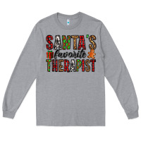 Heather Grey santa's favorite therapist Long Sleeve Tee - Jasminsmagicworld