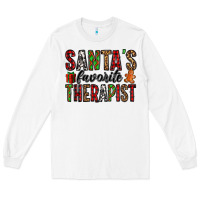 White santa's favorite therapist Long Sleeve Tee - Jasminsmagicworld