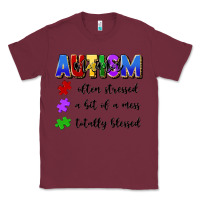 Burgundy i'm a hot mess always stressed and proudly autism Classic Tee - Artiststas
