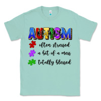 Seafoam i'm a hot mess always stressed and proudly autism Classic Tee - Artiststas