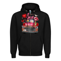 Black Western Valentines Day Truck Love Bird Letter Zipper Hoodie - FaDigitalArtStudio