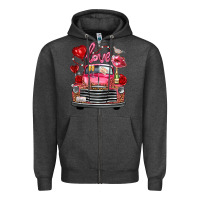 Charcoal Heather Western Valentines Day Truck Love Bird Letter Zipper Hoodie - FaDigitalArtStudio