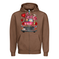 Chestnut Western Valentines Day Truck Love Bird Letter Zipper Hoodie - FaDigitalArtStudio