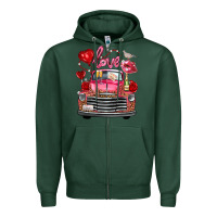 Sports Green Western Valentines Day Truck Love Bird Letter Zipper Hoodie - FaDigitalArtStudio