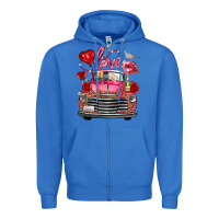 True Royal Western Valentines Day Truck Love Bird Letter Zipper Hoodie - FaDigitalArtStudio