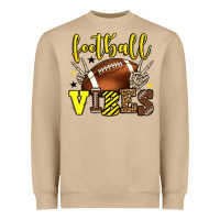 Mushroom Football vibes yellow and black team color Heavyweight Sweatshirt - HowdyJamesFarm
