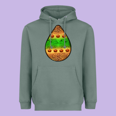 Halloween Pumpkin Teardrop Heavyweight Hoodie Designed By Bundleandbundleshop