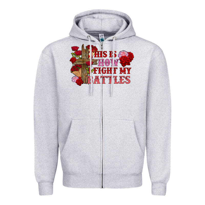 This Is How I Fight My Battles Valentine's Day Zipper Hoodie by FaDigitalArtStudio | Teevron