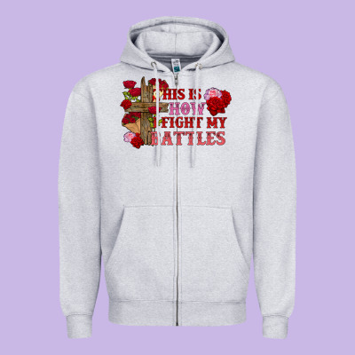 This Is How I Fight My Battles Valentine's Day Zipper Hoodie Designed By Fadigitalartstudio