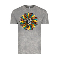 Cloud Rock sunflower cowhide leopard Vintage Tee - Artiststas