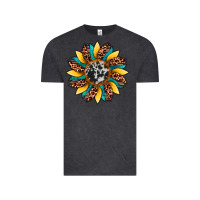 Vintage Black sunflower cowhide leopard Vintage Tee - Artiststas