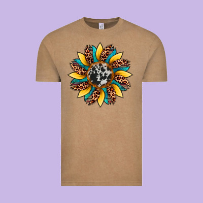 Sunflower Cowhide Leopard Vintage Tee Designed By Artiststas