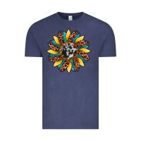 Vintage Denim sunflower cowhide leopard Vintage Tee - Artiststas