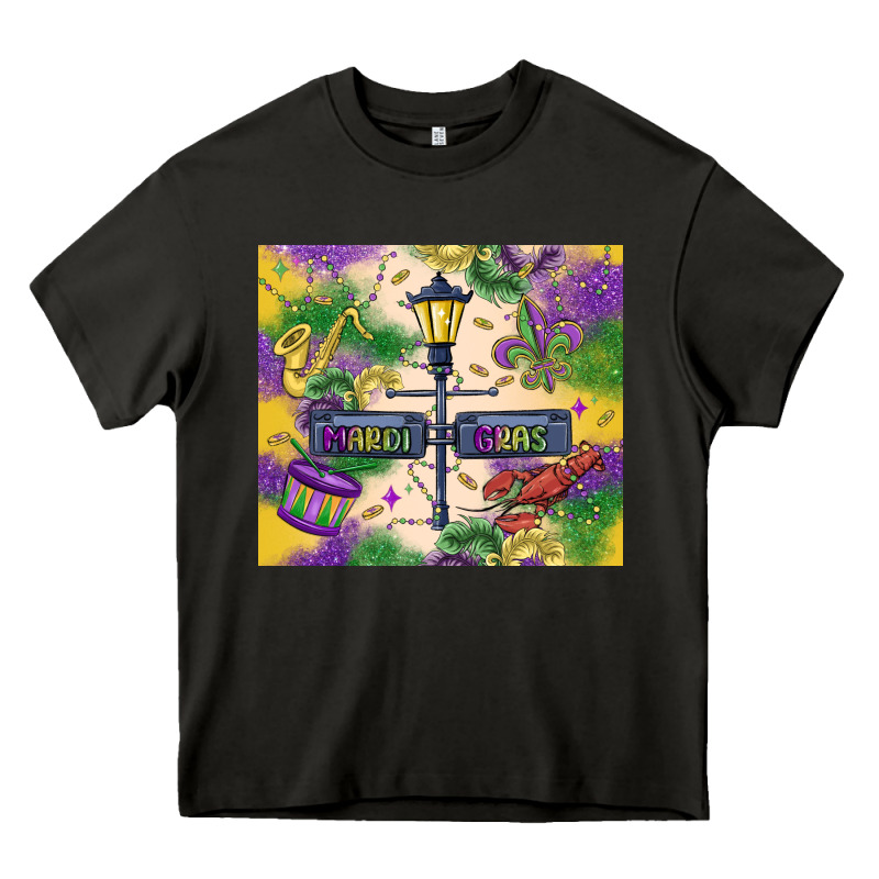 Mardi Gras Street Lights Heavy Core Tee by MaliasSmallBusiness | Teevron